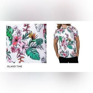 SUNDAY SWAGGER MENS ISLAND PRINT GOLF POLO SZ XL